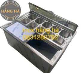 THÙNG ĐÁ INOX ƯỚP LẠNH KHAY TOPPING GIÁ RẺ